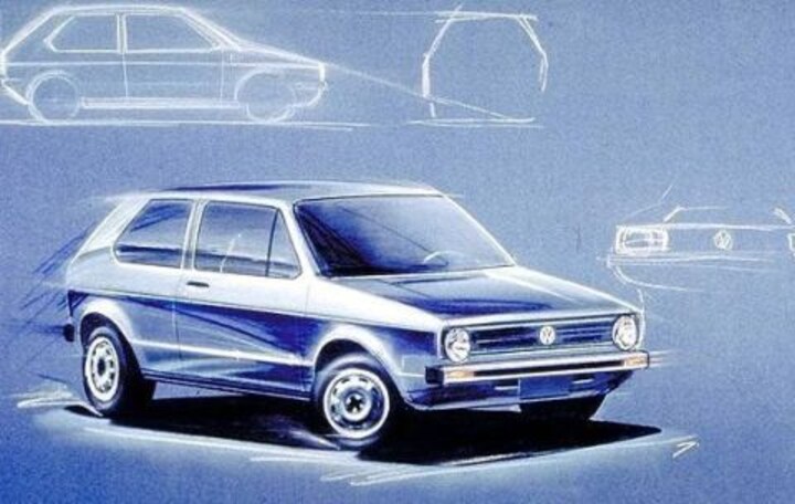 Volkswagen Golf I design sketch Giugiaro