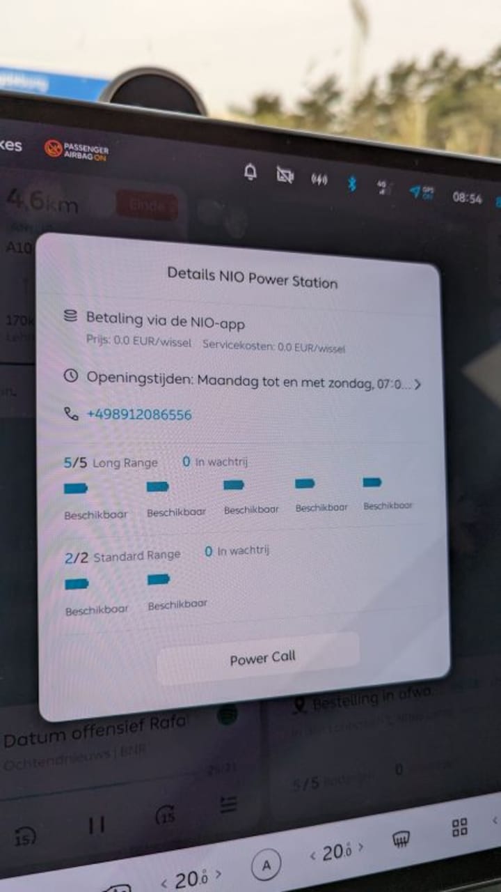 Nio ET5 Touring bij accuwisselstations