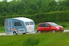 Vakantie Fiat Panda met caravan