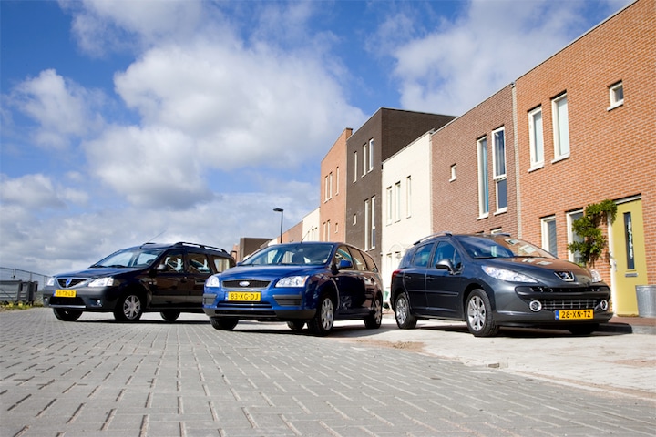 Ford Focus Wagon, Peugeot 207 SW en Dacia Logan M