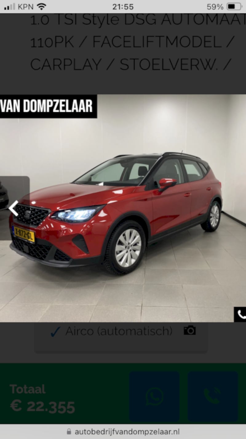 Seat Arona 1.0 EcoTSI 110pk Style (2022)