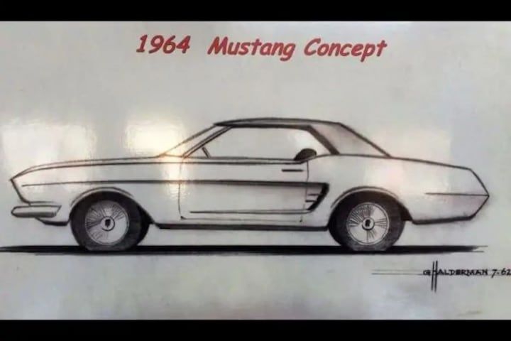 Ford Mustang schets Halderman