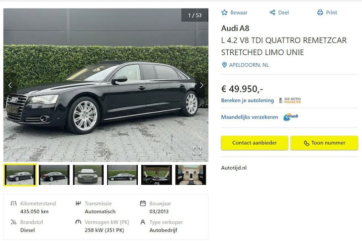 Audi A8L Remetzcar verlengd koningshuis