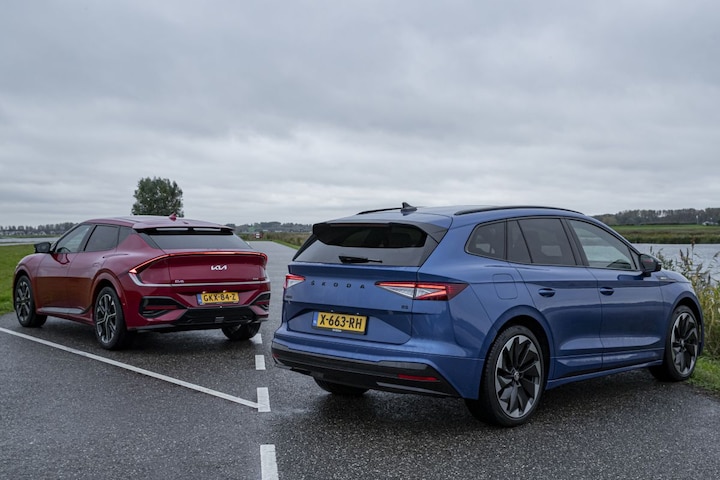 Skoda Enyaq Kia EV6 dubbeltest EV's