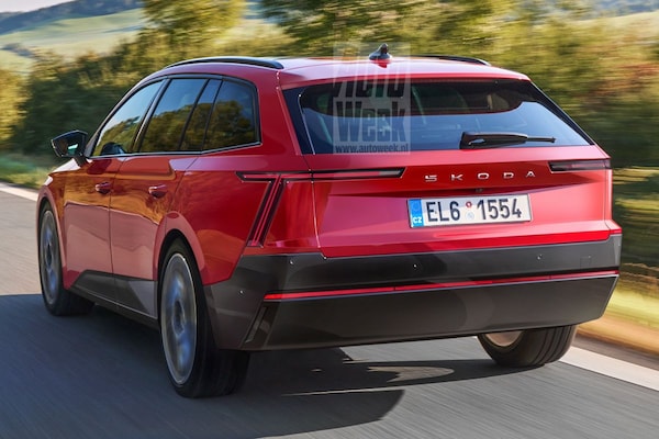 Skoda elektrische stationwagon (Illustratie: Larson)