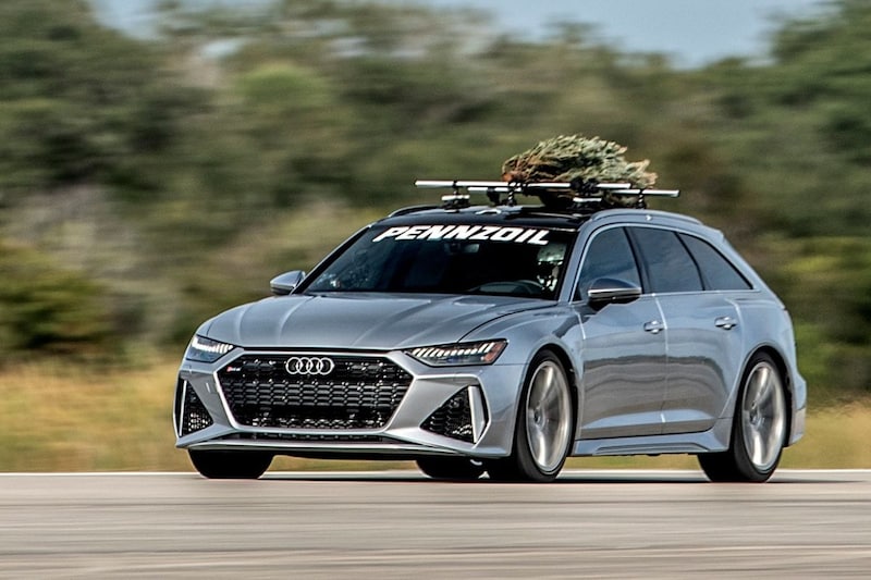 Hennessey snelheidsrecord kerstboom Audi RS6 Avant